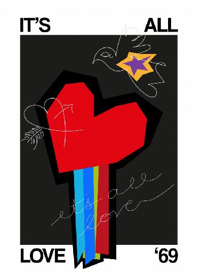 Its All Love Heart Grey