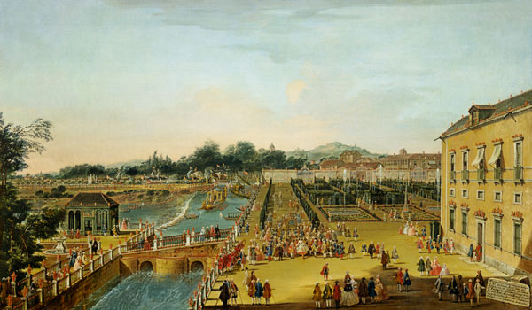  Ferdinand VI (1713-59) and Barbara of Braganza in the gardens of Aranjuez von Francesco Battaglioli