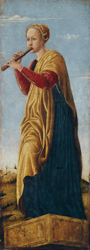 The Muse Euterpe (wood) von Francesco del Cossa