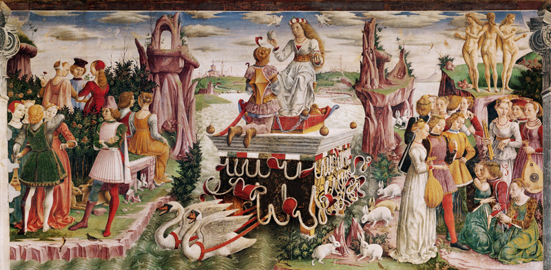 The Triumph of Venus: April from the Room of the Months, c.1467-70 (detail of 237993) von Francesco del Cossa