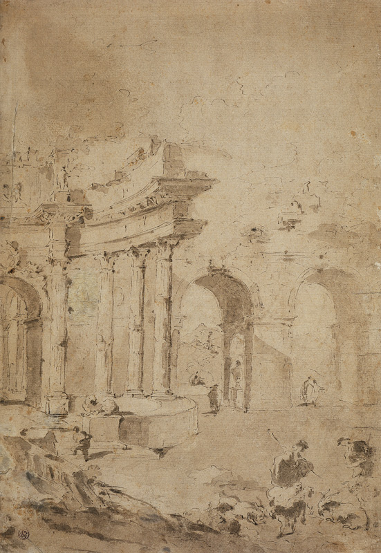Capriccio mit römischen Ruinen von Francesco Guardi