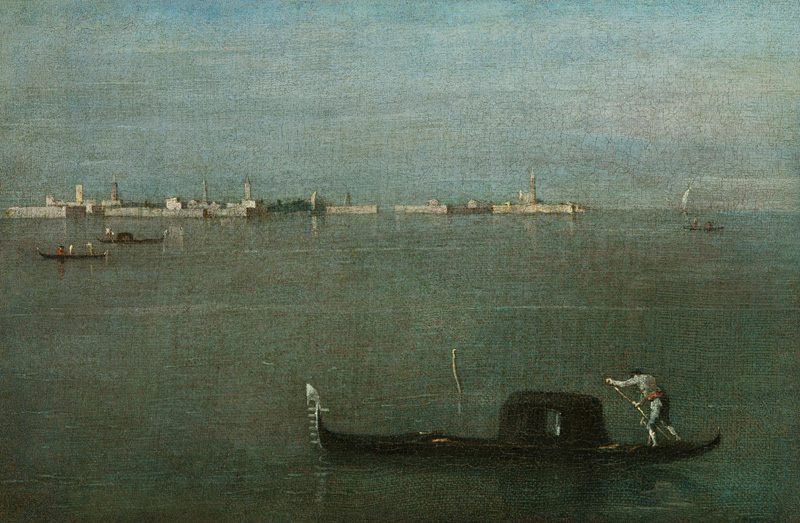 Die Gondel auf der Lagune (Graue Lagune) von Francesco Guardi