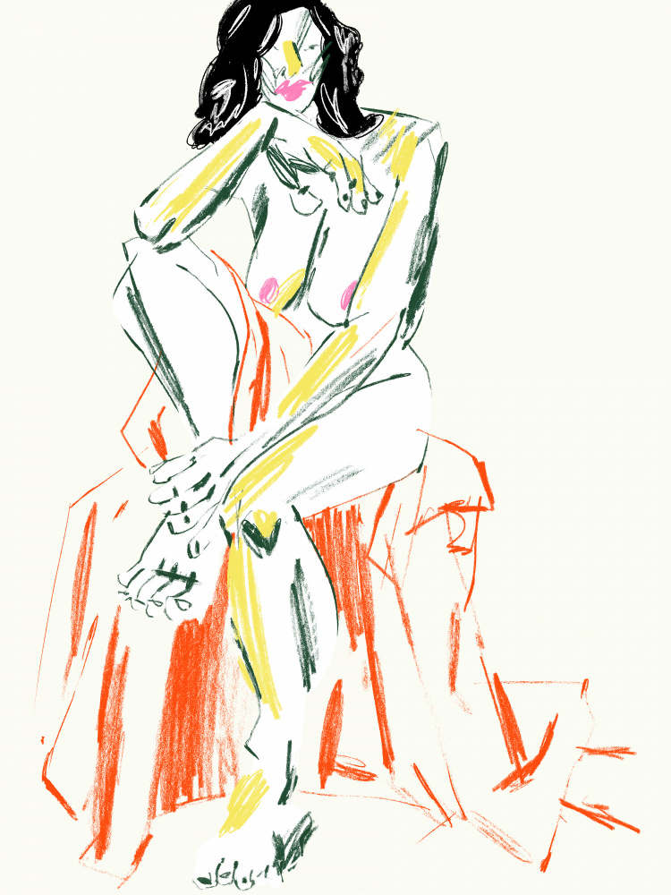 Woman Resting Her Chin On Her Hand von Francesco Gulina