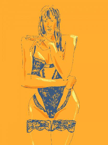 Girl In Lingerie Orange