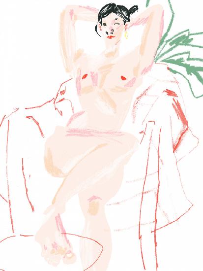 Girl Resting In A Chair