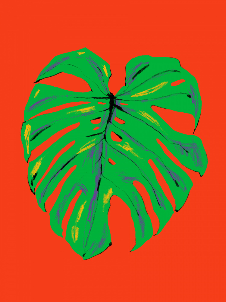 Monstera Leaf Red von Francesco Gulina