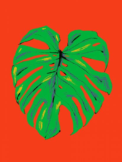 Monstera Leaf Red