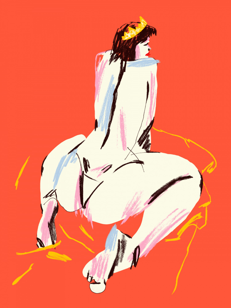 Female Nude Back View Orange von Francesco Gulina
