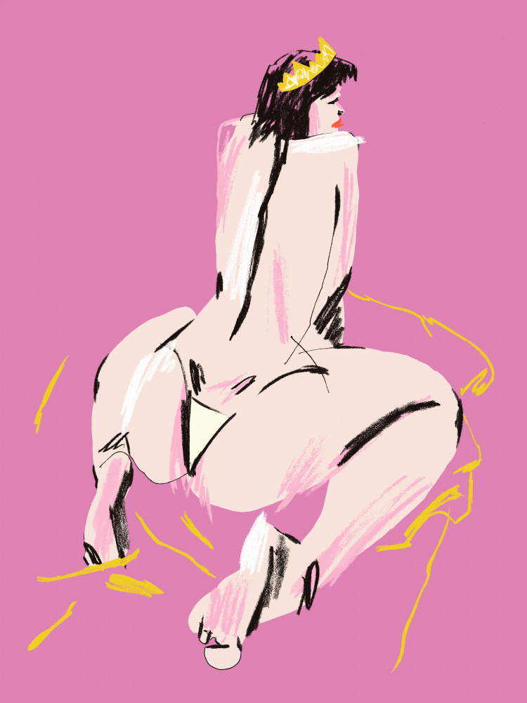 Female Nude Back View Pink von Francesco Gulina