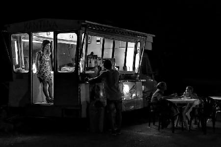 night at the kiosk