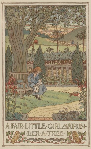 A fair little girl sat under a tree von Francis Donkin Bedford