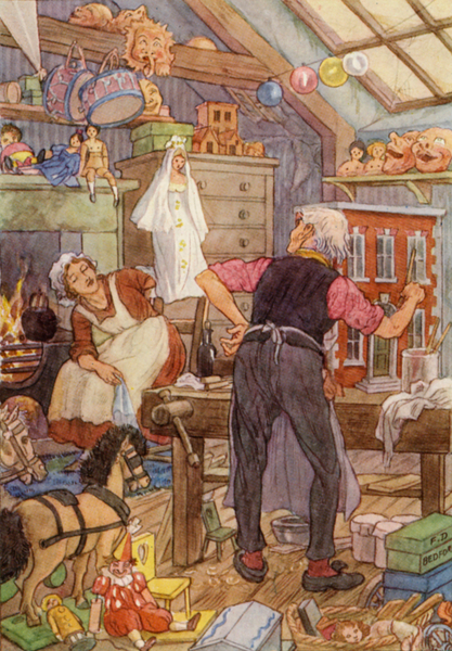 Illustration for The Cricket on the Hearth by Charles Dickens von Francis Donkin Bedford