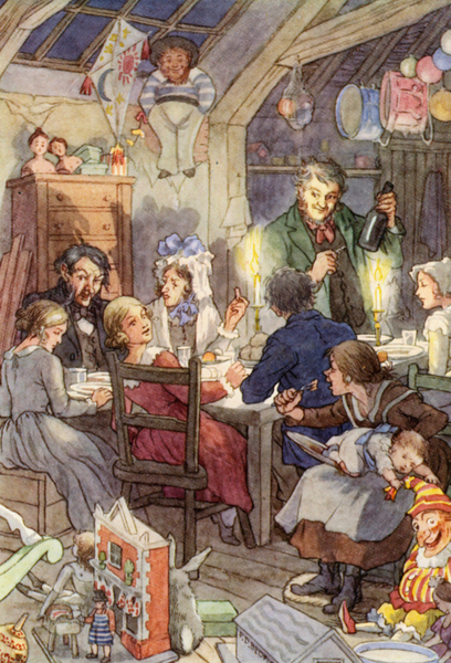 Illustration for The Cricket on the Hearth by Charles Dickens von Francis Donkin Bedford