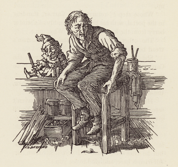 Illustration for The Cricket on the Hearth by Charles Dickens von Francis Donkin Bedford