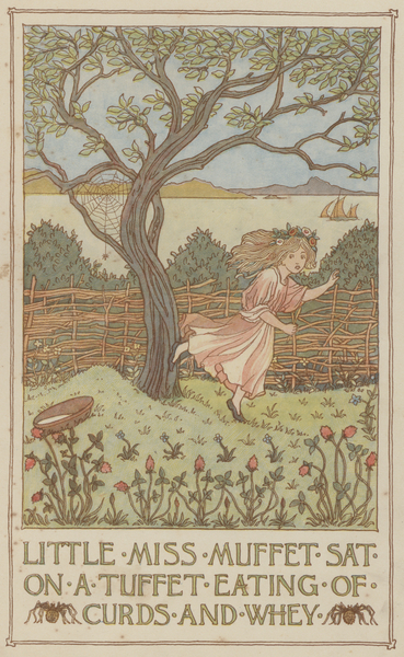 Little Miss Muffet sat on a tuffet eating of curds and whey von Francis Donkin Bedford