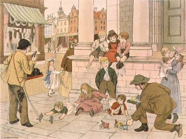 Street Toy Sellers, from The Book of Shops von Francis Donkin Bedford