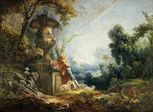 Pastoral Scene, or Young Shepherd in a Landscape von François Boucher