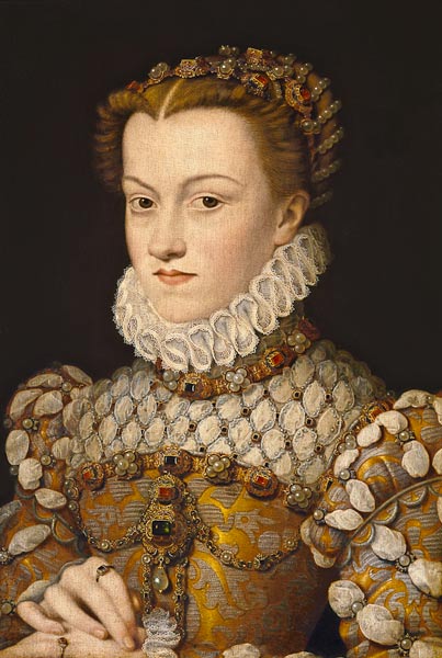 Portrait of Elizabeth of Austria (1554-92) Queen of France von François Clouet