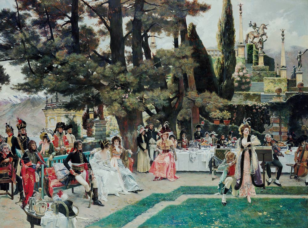 Empfang Napoleons I. auf der Isola Bella im 5.Jahr seiner Regierung von François Flameng