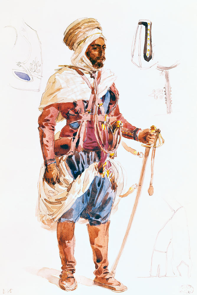 Spahi with his sword, c.1854 von François-Hippolyte Lalaisse