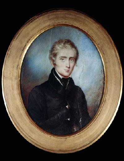 Bildnis Franz Liszt im Alter von 23 Jahren Miniatur auf Elfenbein,