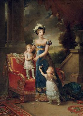 Duchesse de Berry mit Kinder Louise Marie Thérèse d'Artois und Henri d'Artois
