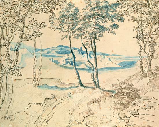 Blick auf Olevano von Franz Horny