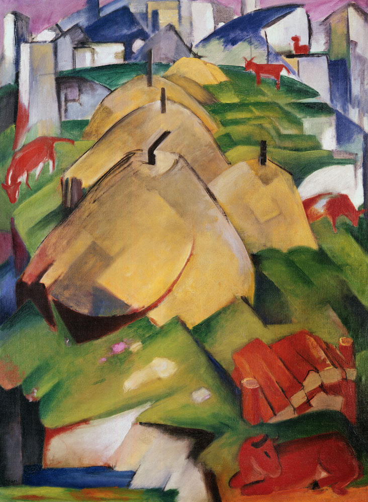 Alpine Scene with Haystacks von Franz Marc