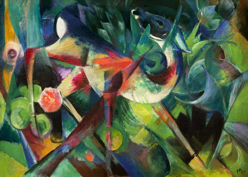 Reh im Blumengarten von Franz Marc