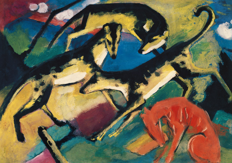 Spielende Hunde von Franz Marc