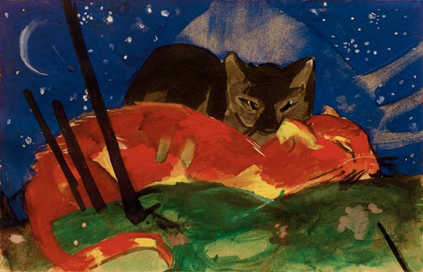 Zwei Katzen von Franz Marc