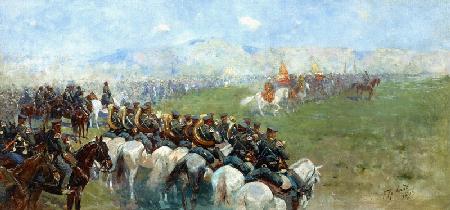 Kaiser Alexander III. bei einer Truppenschau
