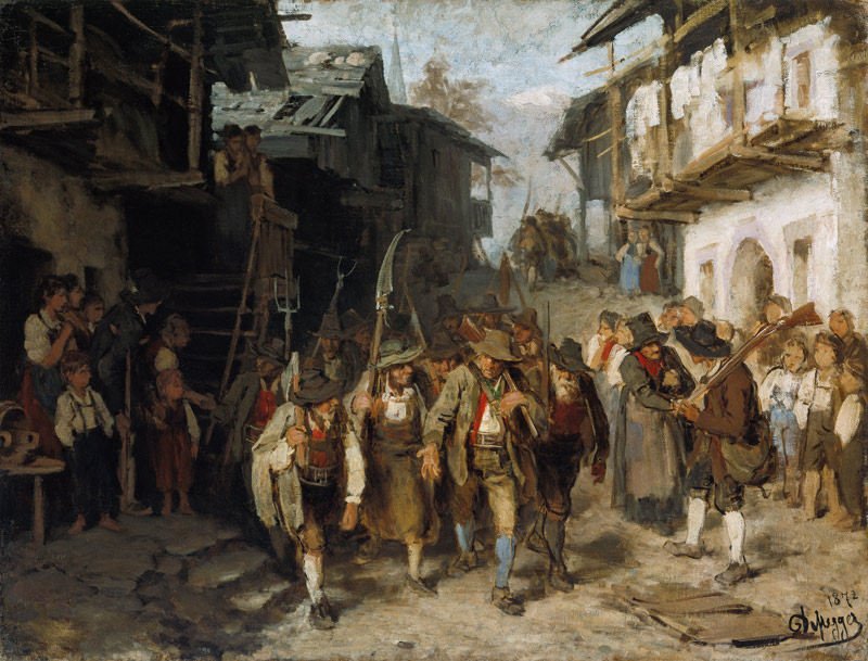 Das letzte Aufgebot. (Skizze) von Franz von Defregger