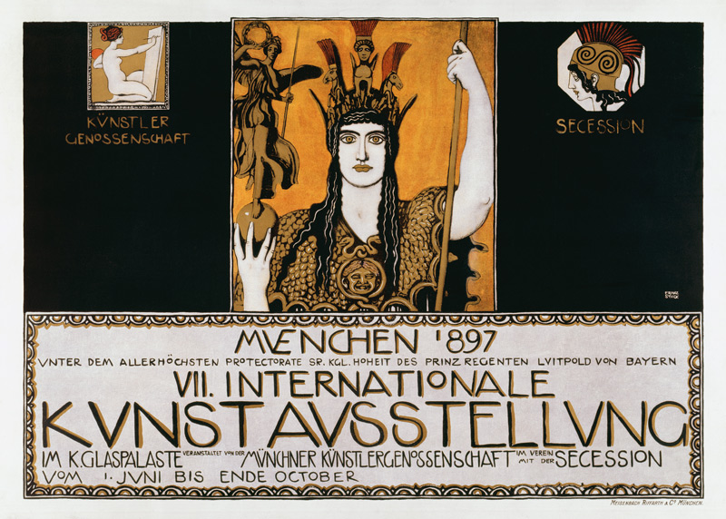 Originalplakat f die VII.Internationale Kunstausstellung von Franz von Stuck