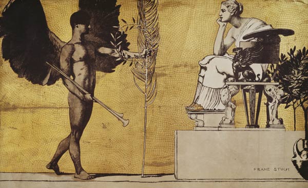 Allegorie der Malere mit Genius des Ruhmes von Franz von Stuck