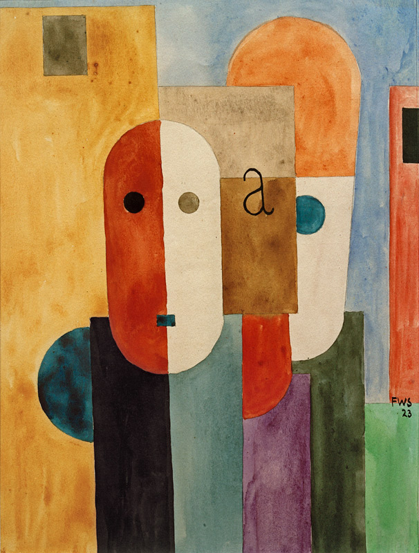 Gruppe mit eckigen und runden Köpfen von Franz W. Seiwert