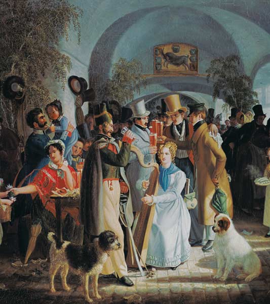 Im Münchner Bockkeller (Detail) von Franz Xaver Nachtmann