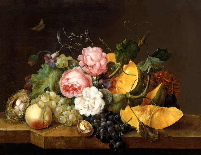 Still life with Flowers and Fruit von Franz Xaver Petter