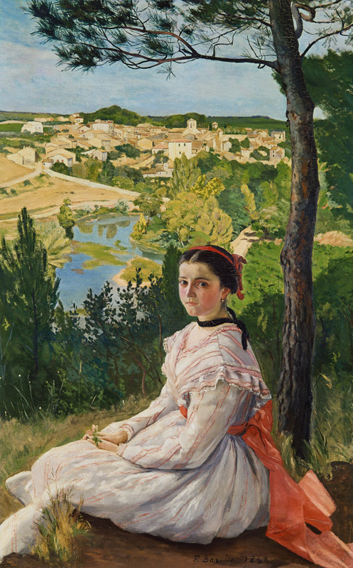 View of the village, Castelnau von Frédéric Bazille