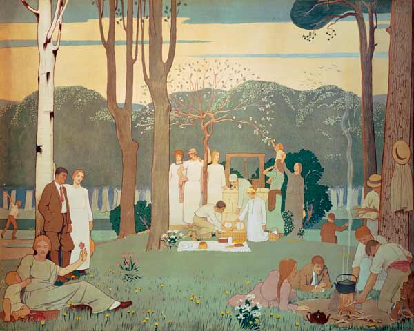 Picnic Scene (poster) von Frederick Cayley Robinson