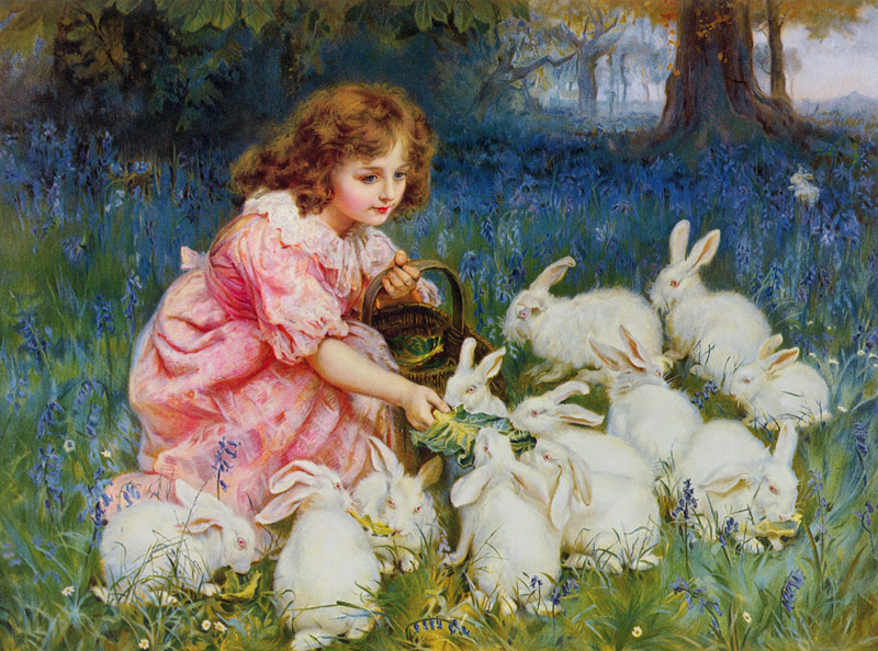 Feeding the Rabbits von Frederick Morgan