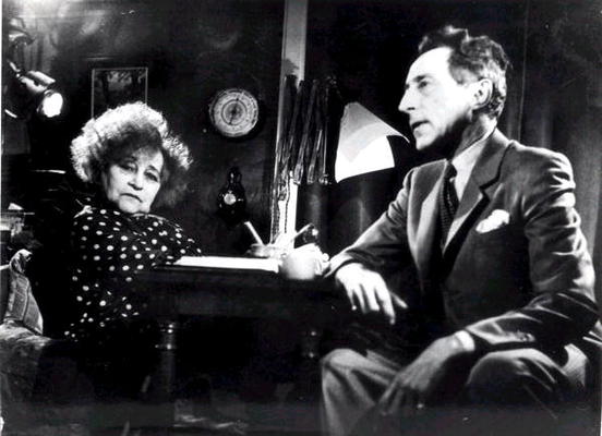 Sidonie Gabrielle Colette (1873-1954) and Jean Cocteau (1889-1963), c. 1950 (b/w photo) von French Photographer, (20th century)