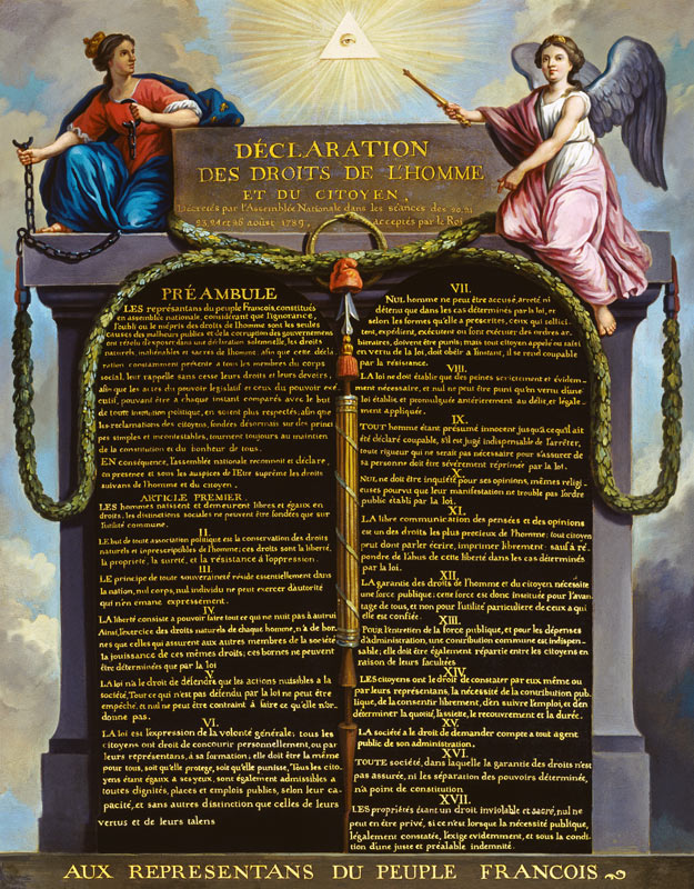 Declaration of the Rights of Man and Citizen von French School