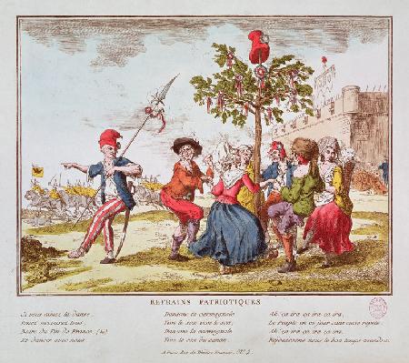 Patriotic Refrains: French revolutionaries dancing the carmagnole around the tree of Liberty, c.1792