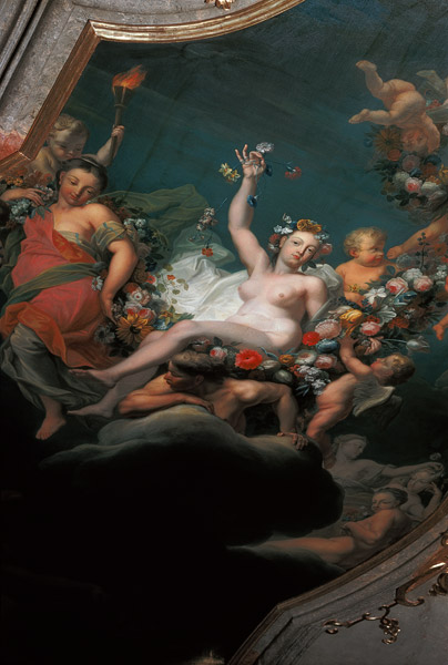 Deckengemälde im Prinz-Carl-Salon von Schloss Valtice: Flora von Fresko