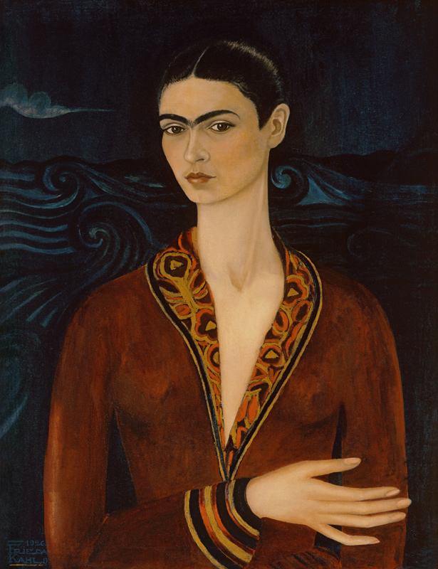 Self-Portrait Wearing a Velvet Dress von Frida Kahlo