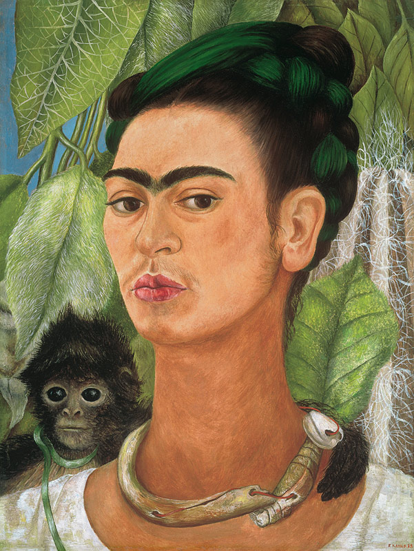 Self-Portrait with Monkey von Frida Kahlo