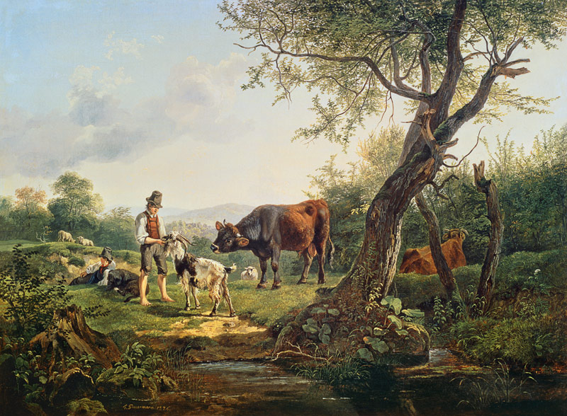 Landscape with a Shepherd von Friedrich Gauermann