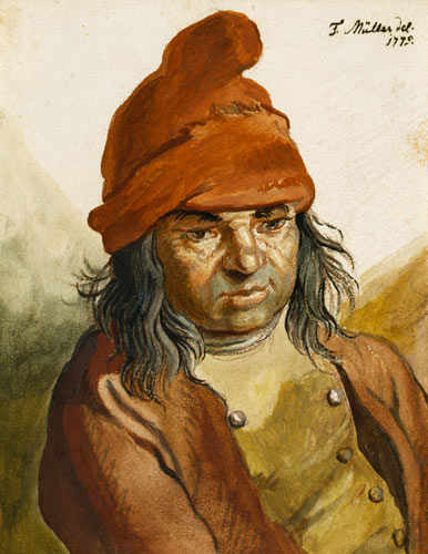Bauer mit roter Mütze von Friedrich Maler-Müller Müller