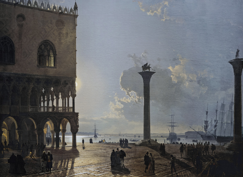 Die Piazetta bei Mondschein von Friedrich Nerly